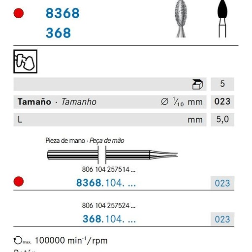 [KO3692] 8368.104.023 KOMET DIAMANTE LAB 5 UD
