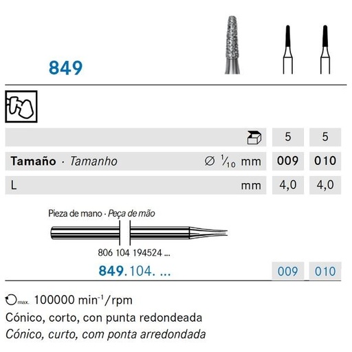 [KO3783] 849.104.009 KOMET DIAMANTE LAB 5 UD