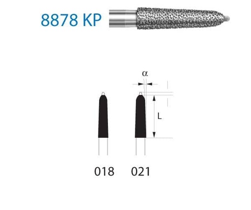 [KO4078] 8878KP.314.018 KOMET DIAMANTE CLINICA C/GUIA 5 UD