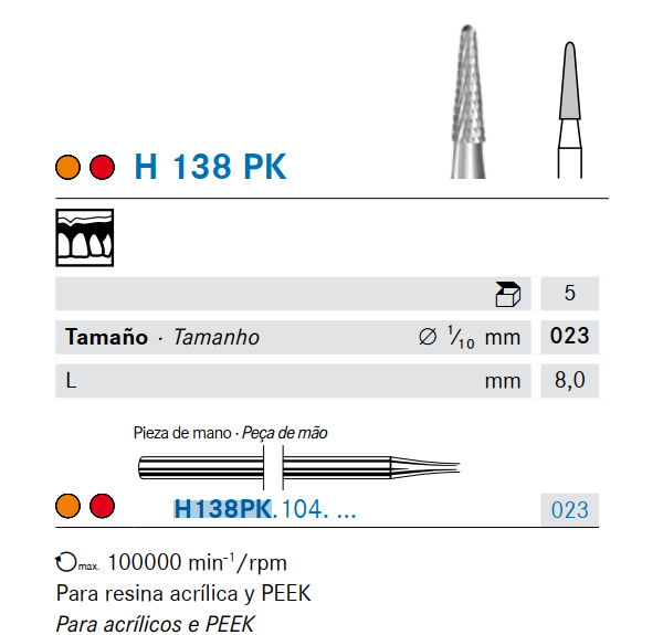 H138PK.104.023 KOMET carburo lab peek