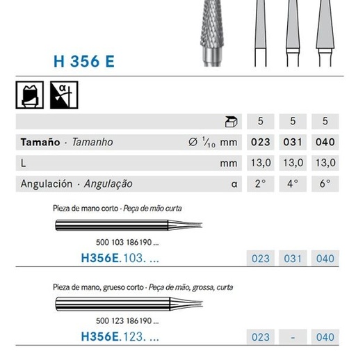 [KO5345] H356E.103.023 KOMET CARBURO LAB FRESADO