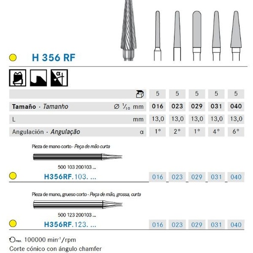 [KO5361] H356RF.103.023 KOMET CARBURO LAB FRESADO