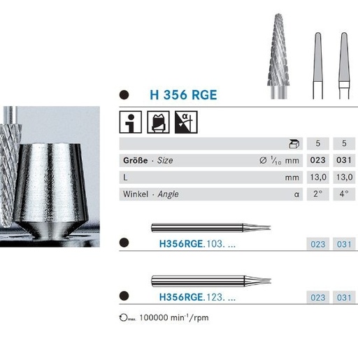 [KO5370] H356RGE.103.031 KOMET CARBURO LAB FRESADO