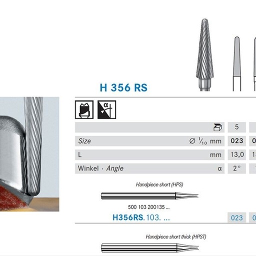 [KO5375] H356RS.103.023 KOMET CARBURO LAB FRESADO