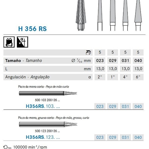 [KO5377] H356RS.103.031 KOMET CARBURO LAB FRESADO