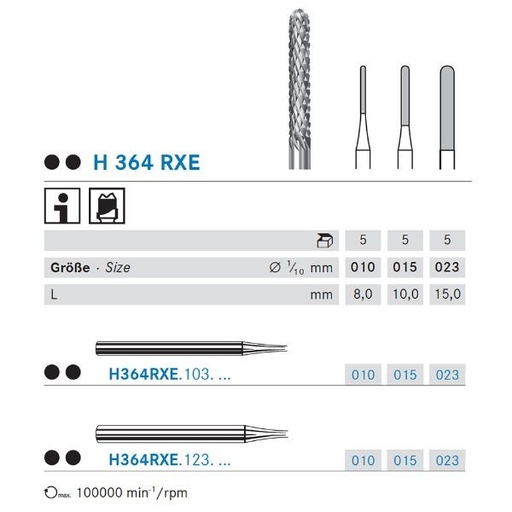 [KO5444] H364RXE.123.023 KOMET CARBURO LAB FRESADO