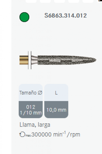[KO5911] S6863.314.012 KOMET DIAMANTE CLINICA