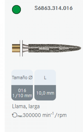 [KO6647] S6863.314.016 KOMET diamante grueso clinica 5 ud