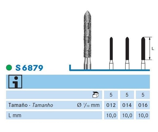 [KO5922] S6879.314.012 KOMET DIAMANTE CLINICA SERIE S 5 UD