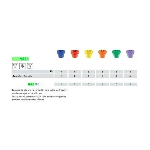 [KO5949] TAPON SILICONA KOMET 9891.000.2 ROJO 8 UD