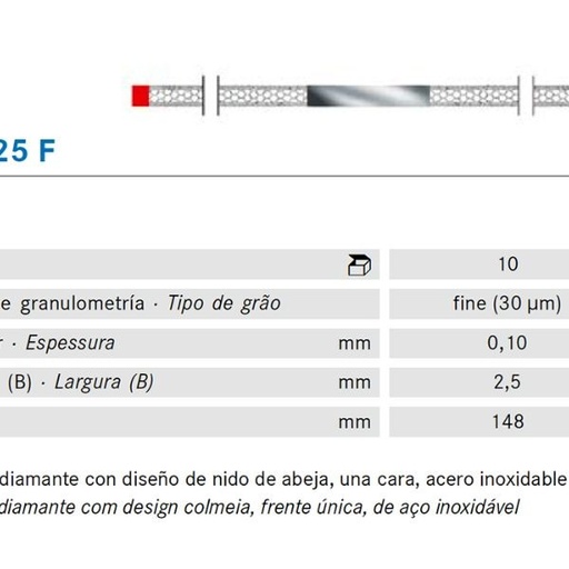 [KO5966] TIRAS PULIR KOMET WS25F.0. KOMET DIAMANTE 10 UD