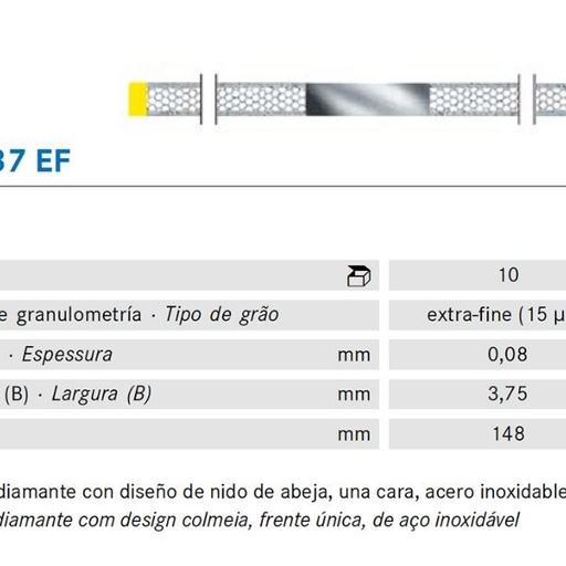 [KO5969] TIRAS PULIR KOMET WS37EF.0. KOMET DIAMANTE 10 UD