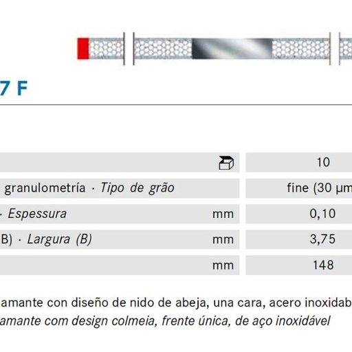 [KO5970] TIRAS PULIR KOMET WS37F.0. KOMET DIAMANTE 10 UD