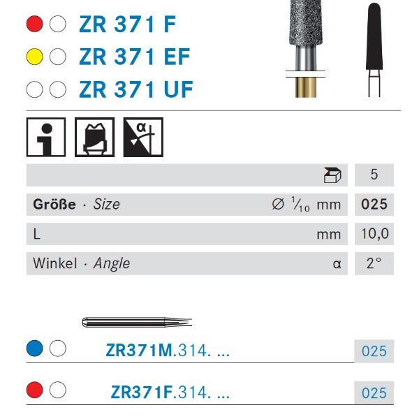 ZR371M.314.025 KOMET DIAMANTE LAB TURBINA 5 UD