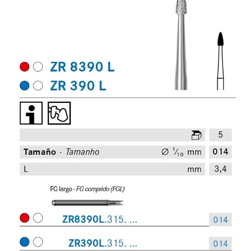[KO5991] ZR390L.315.014 KOMET DIAMANTE LAB TURBINA 5 UD