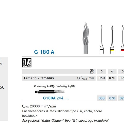 [KO6373] FRESAS GATTES KOMET G180A.204.S1 050/150 11MM 6 UD