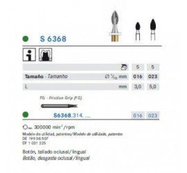 S6368.314.023 KOMET DIAMANTE CLINICA SERIE S 5uds.