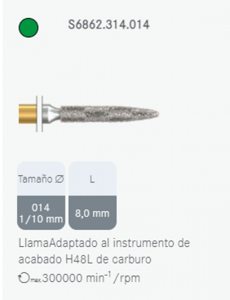 S6862.314.014 KOMET diamante clínica serie S 5 ud