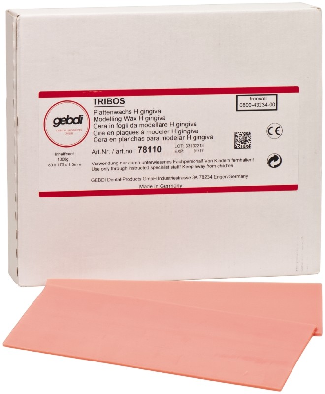 TRIBOS M CERA EN PLANCHAS GINGIVA PARA MODELAR 1000gr