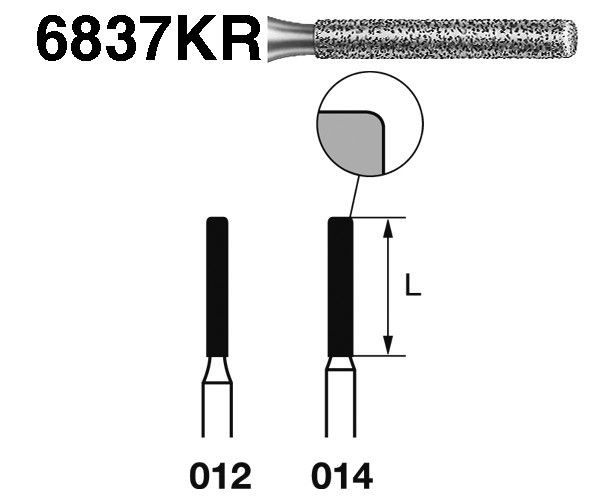 FRESA KOMET DIAMANTE CLINICA 5uds. 6837KR.314