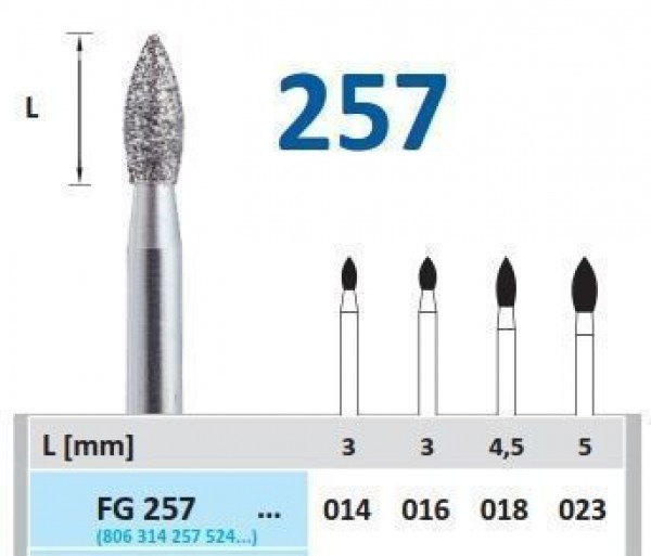 FRESA DIAMANTE HORICO F.G. 5uds. 257.