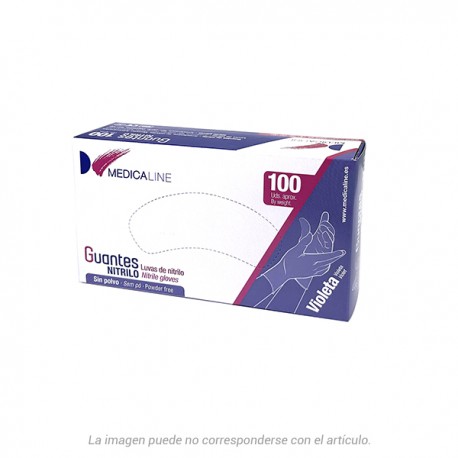 GUANTES MEDICALINE NITRILO VIOLETA 100uds.