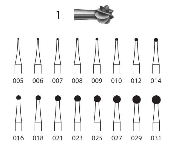 FRESA KOMET ACERO LAB 10uds. 1.204