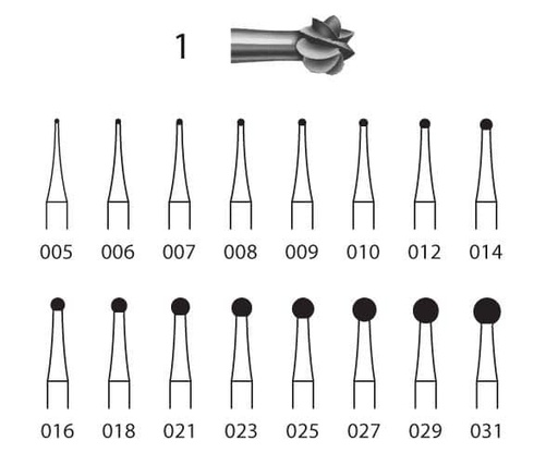 [KO3033] FRESA KOMET ACERO LAB 10uds. 1.204 (.014)