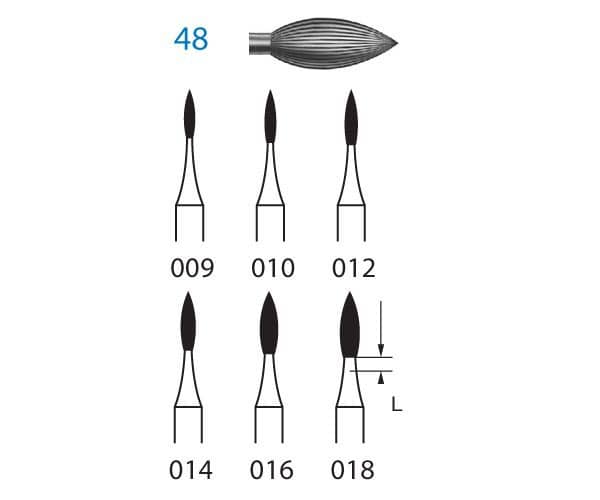 FRESA KOMET ACERO CLINICA 6uds. 48.204.