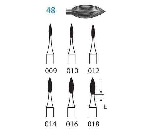 [KO3195] FRESA KOMET ACERO CLINICA 6uds. 48.204. (.014)