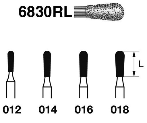 [KO3304] FRESA KOMET DIAMANTE CLINICA 5uds. 6830RL.314. (.014)