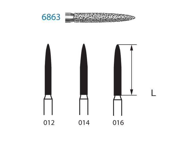 FRESA KOMET DIAMANTE CLINICA 5uds. 6863.314.