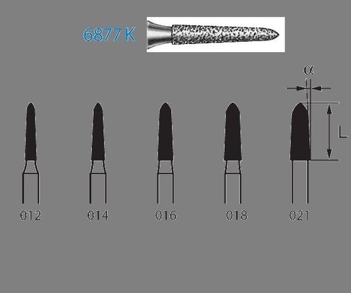 [KO3386] FRESA KOMET DIAMANTE CLINICA 5uds. 6877K.314. (.014)