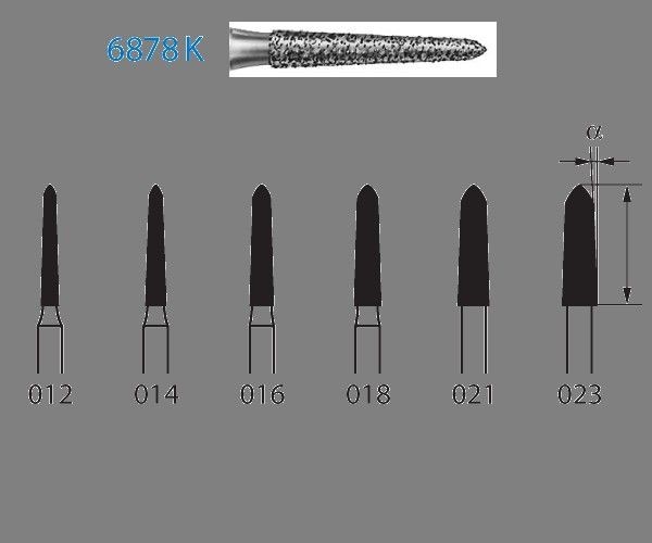 FRESA KOMET DIAMANTE CLINICA 5uds. 6878K.314.