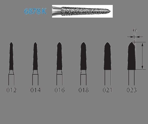 [KO3396] FRESA KOMET DIAMANTE CLINICA 5uds. 6878K.314. (.014)