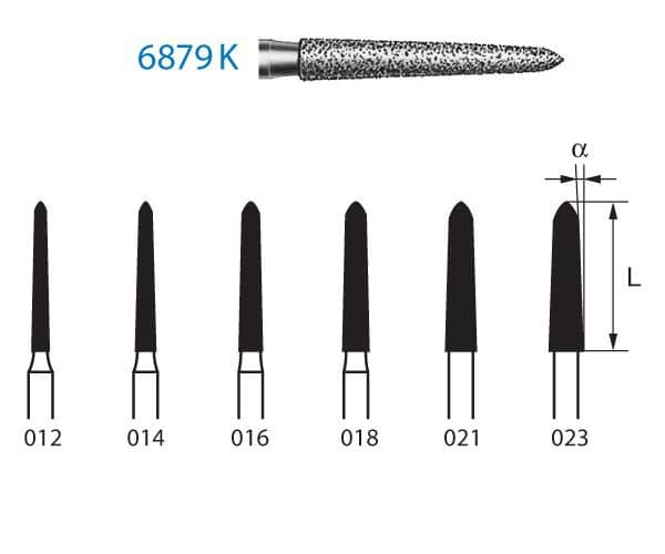 FRESA KOMET DIAMANTE CLINICA 5uds. 6879K.314.