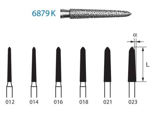 [KO3406] FRESA KOMET DIAMANTE CLINICA 5uds. 6879K.314. (.014)