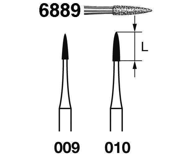 FRESA KOMET DIAMANTE CLINICA 5uds. 6889.314.