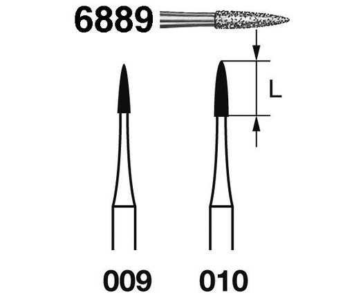 [KO3423] FRESA KOMET DIAMANTE CLINICA 5uds. 6889.314. (.009)