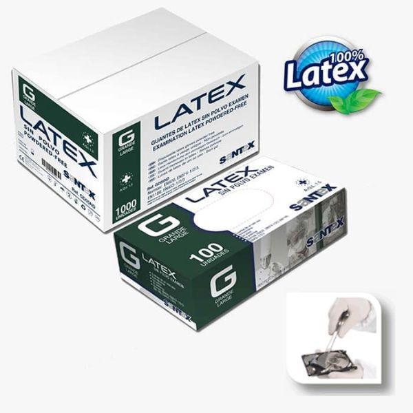 GUANTES SANTEX LATEX SIN POLVO 100uds.