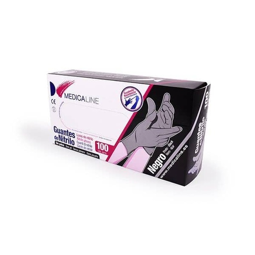 [ME5634] GUANTES MEDICALINE NITRILO NEGRO 100uds. (Extra pequeño)