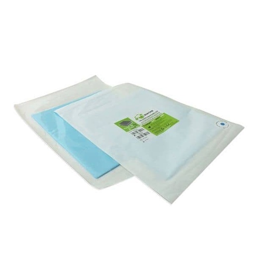 [SR0057] TALLA ESTERIL AZUL L 75x90cm 45g PAP-PE IMP. 50u