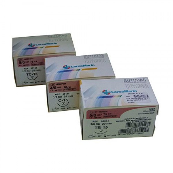 SUTURA SEDA C-15 5/0 12ud.