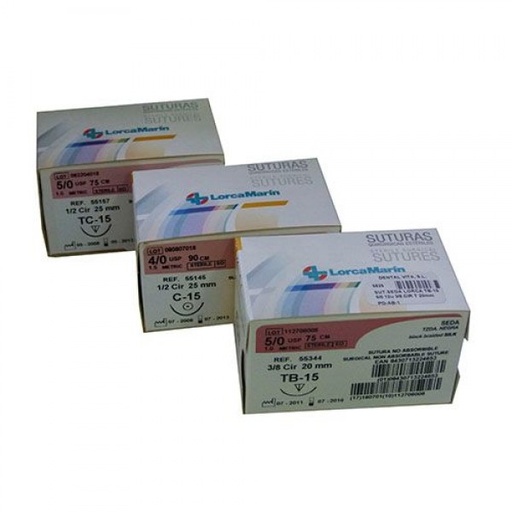 [LO0141] SUTURA SEDA C-15 5/0 12ud.