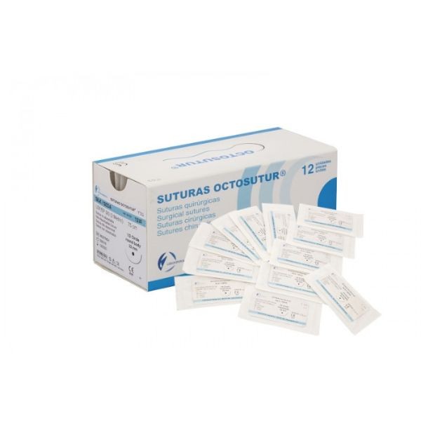 OCTOSUTUR SEDA 1/2 CIRC.TRI.2/0 22mm.75cm.12ud.