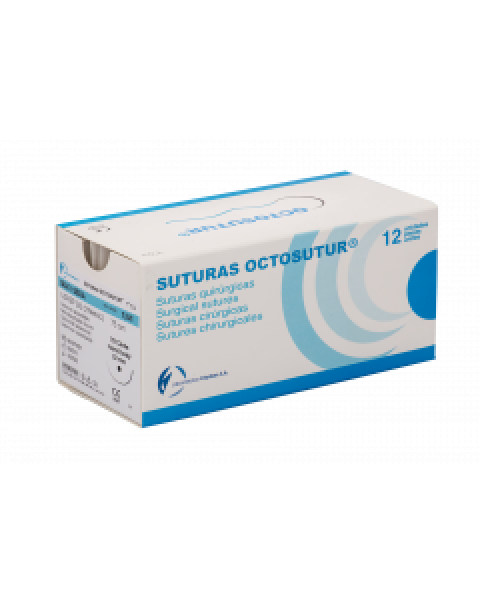 OCTOSUTUR SEDA 3/8 CIRC.TRI.5/0 19mm.45cm.12ud.