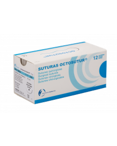 [CL0139] OCTOSUTUR SEDA 3/8 CIRC.TRI.5/0 19mm.45cm.12ud.