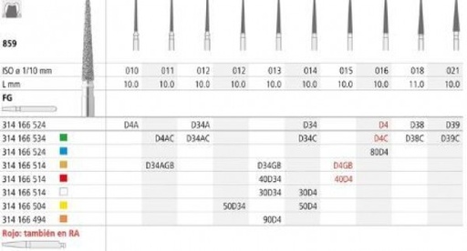 [IN0136] FG 40D34/6 859-013 FG DIAM. FINO 6ud.