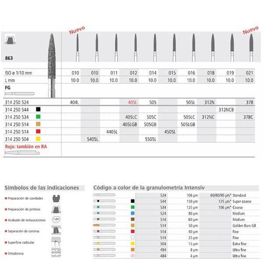 [IN1176] FG 5405L/6 863-010 FG DIAM. X-FINO 6ud.