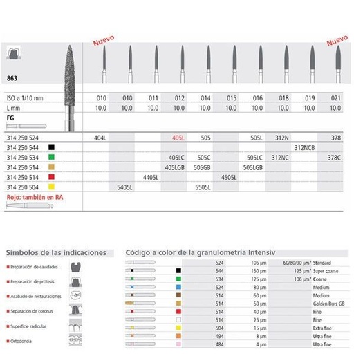 [IN0584] FG 405L/6 GB 863-011 FG DIAM. FINO 6ud.